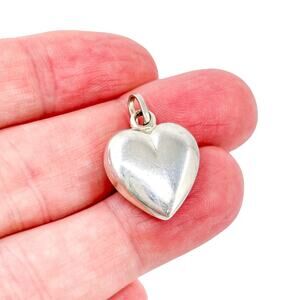 Vintage Italy 925 Silver Heart Pendant Charm | Dainty Romantic Jewelry